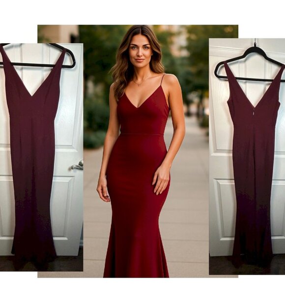 Lulu's Infinite Glory Burgundy Maxi Dress Size XXS NWOT - Picture 10 of 11